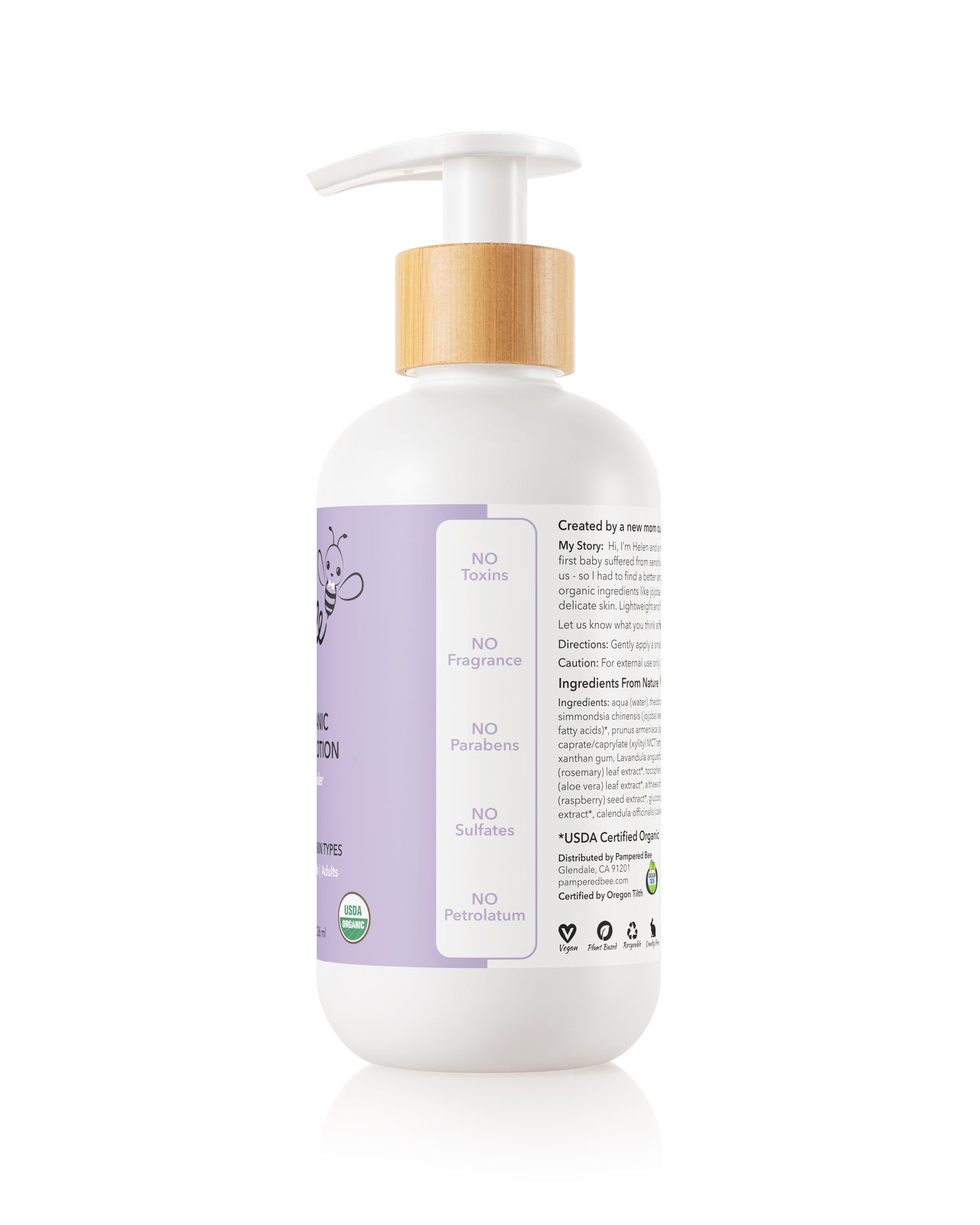 Pampered Bee Organic Lotion - Lavender