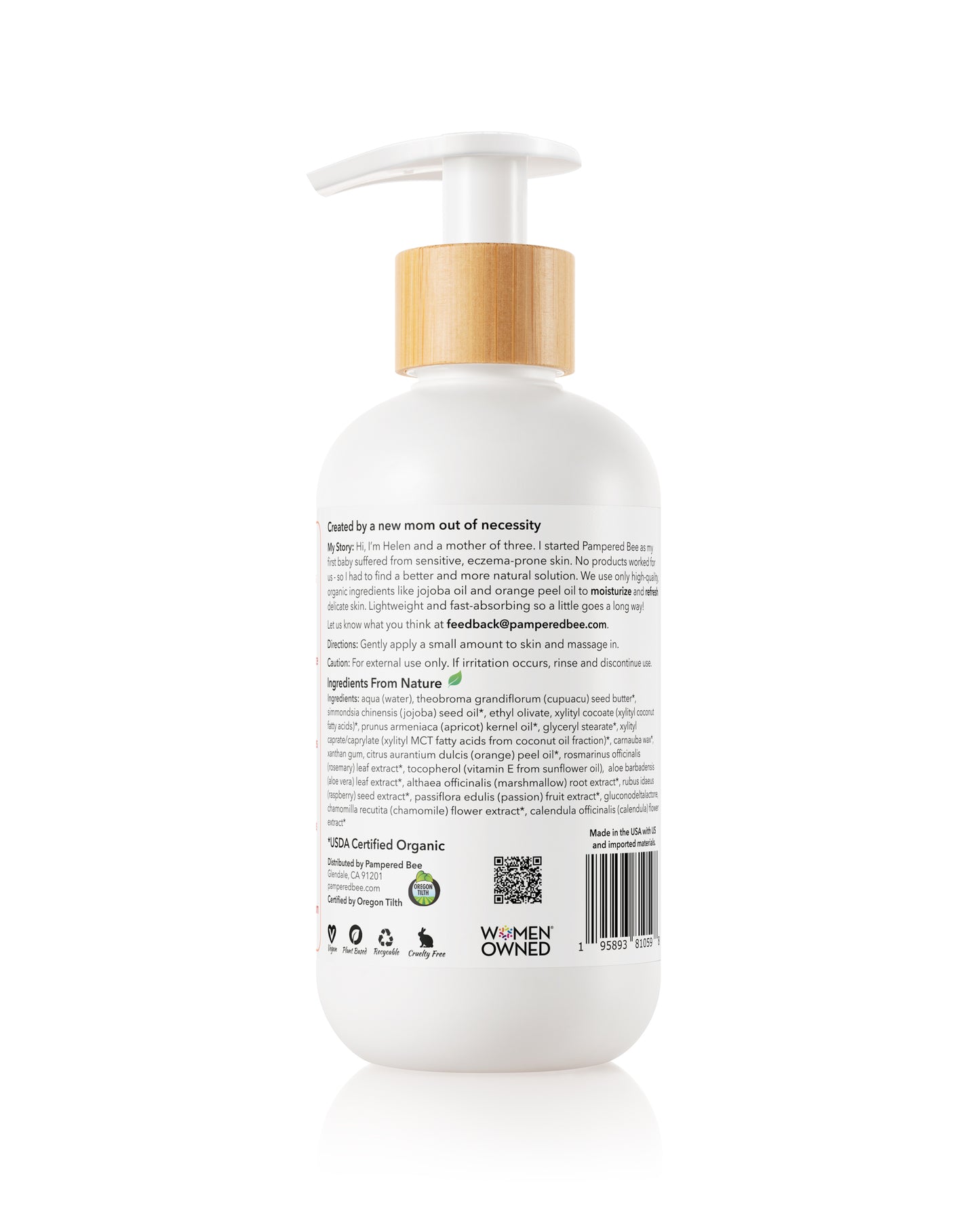 Pampered Bee Organic Lotion - Light Orange