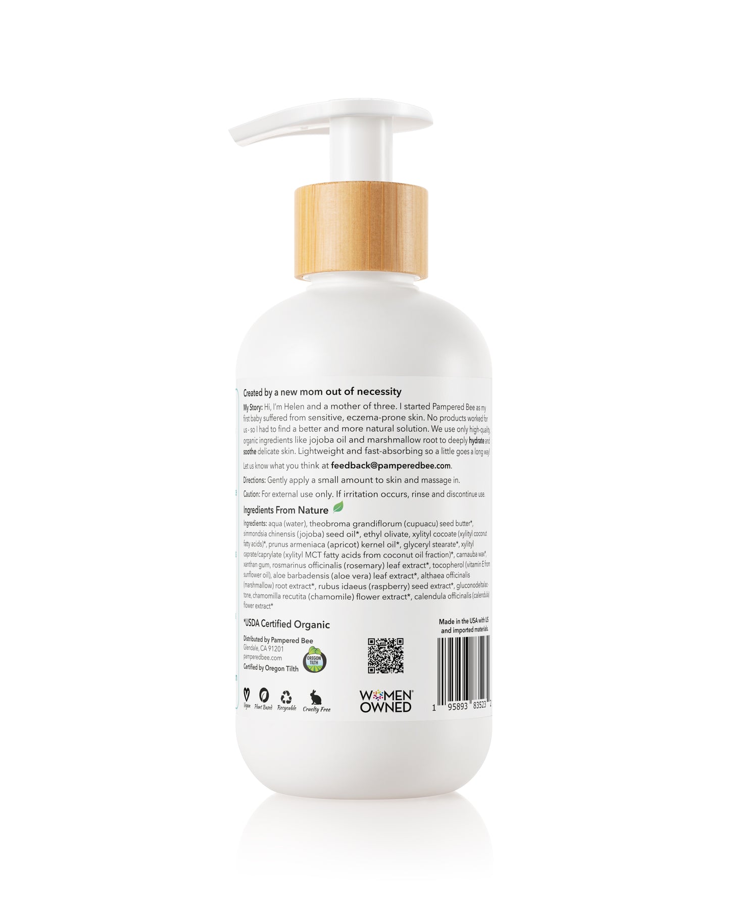 Pampered Bee Organic Lotion - Unscented